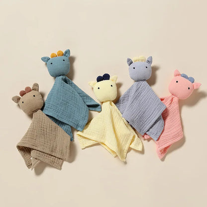 Doudou plat bavoir vache en coton - Marguerite