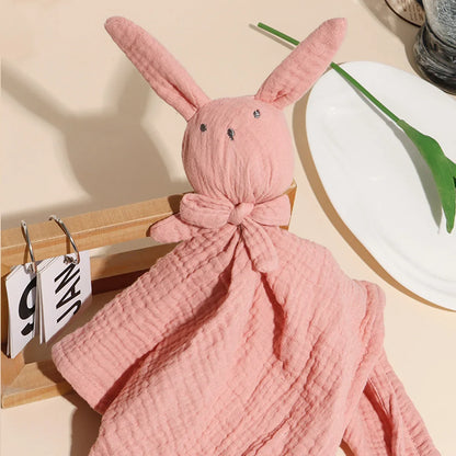 Doudou plat lapin en gaze de coton - Guimauve