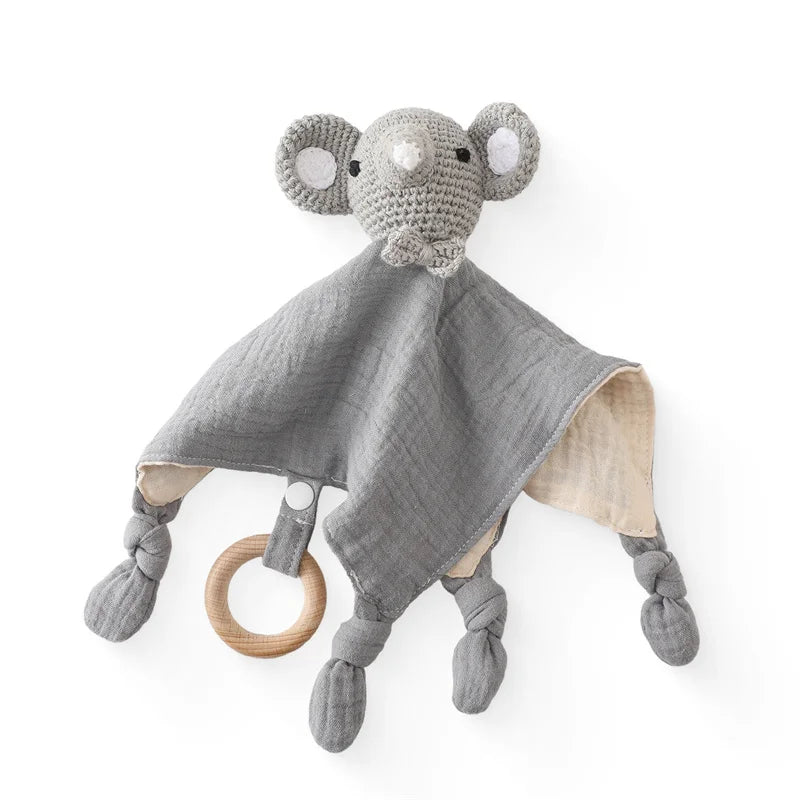 Doudou plat bébé en peluche - animal au choix