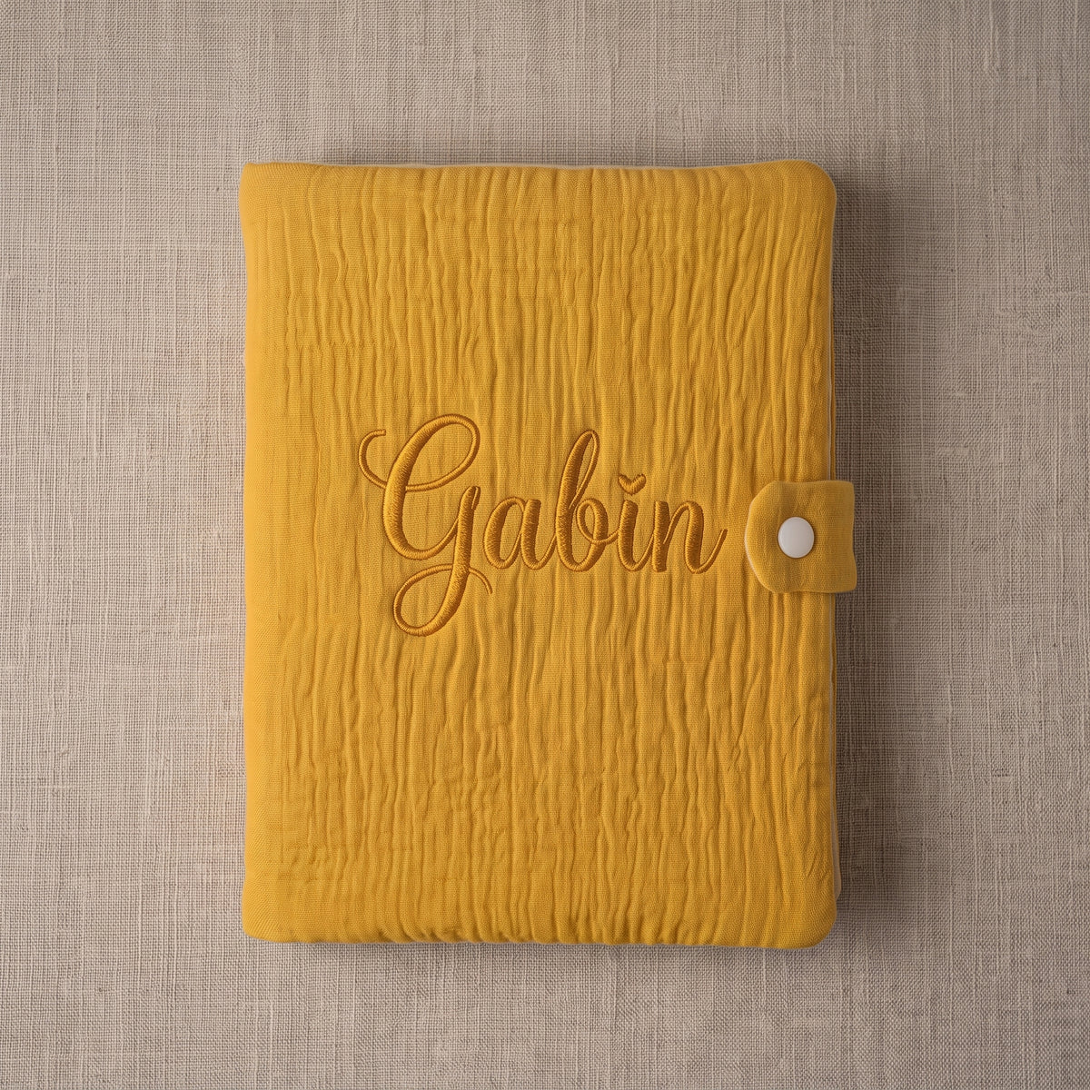 Protège Carnet de Santé Personnalisé jaune