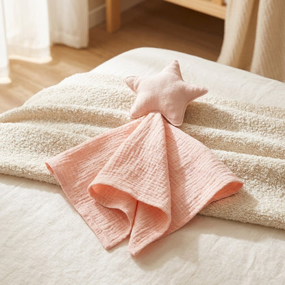 Doudou plat étoile et lune en coton - Lulla
