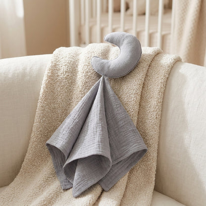 Doudou plat étoile et lune en coton - Lulla
