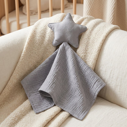 Doudou plat étoile et lune en coton - Lulla