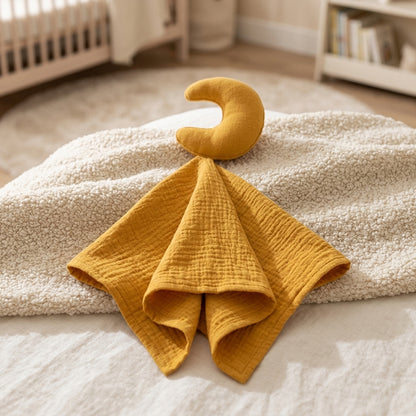 Doudou plat étoile et lune en coton - Lulla