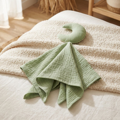 Doudou plat étoile et lune en coton - Lulla