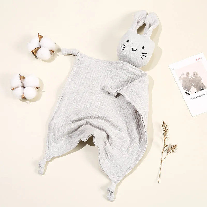 Doudou plat lapin en coton - Chamallow
