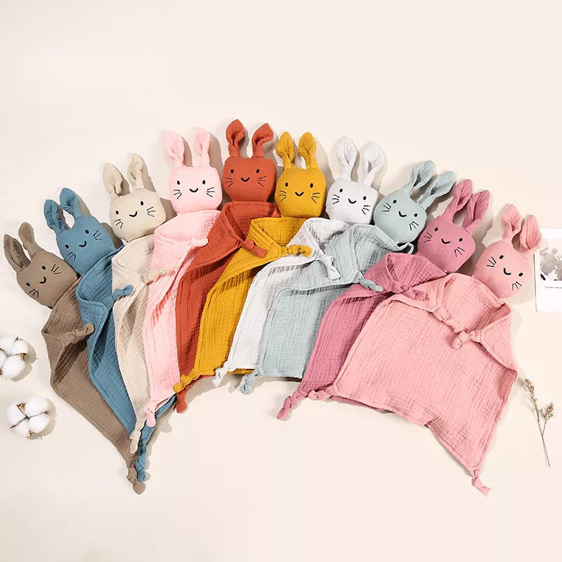 Doudou plat lapin en coton - Chamallow
