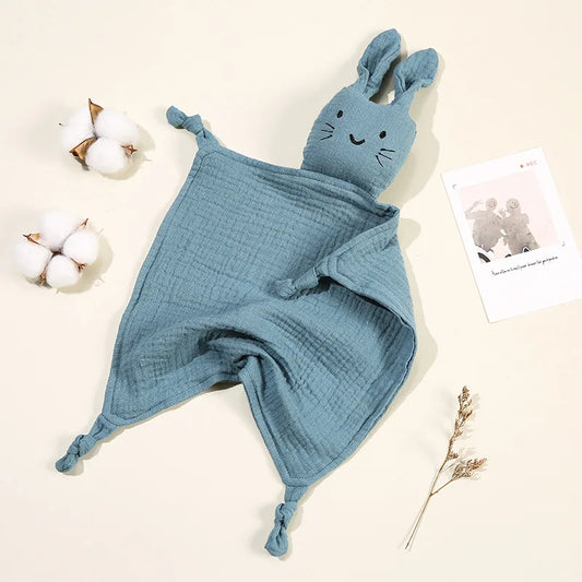 Doudou plat lapin en coton - Chamallow