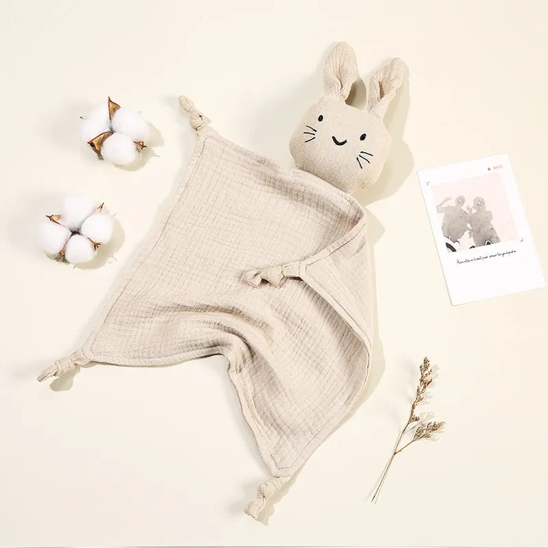 Doudou plat lapin en coton - Chamallow