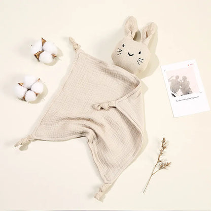 Doudou plat lapin en coton - Chamallow