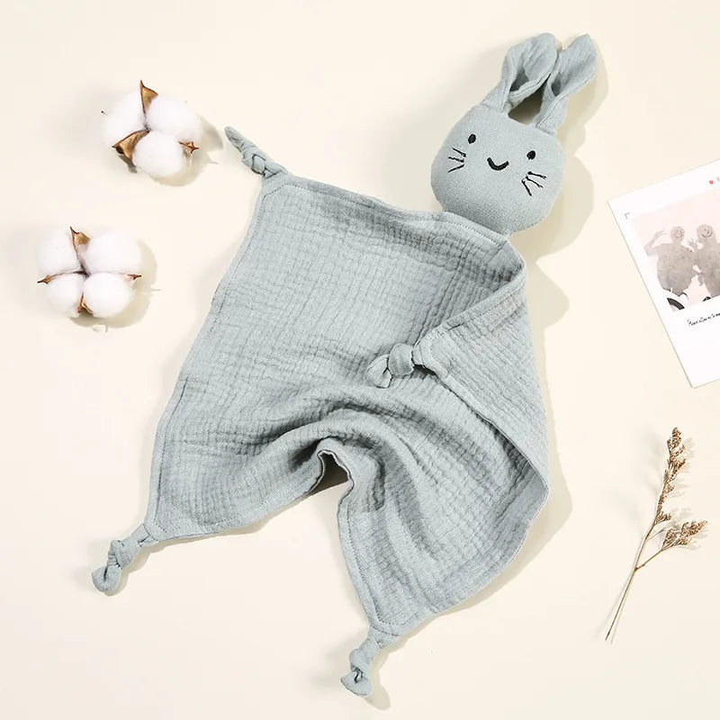 Doudou plat lapin en coton - Chamallow