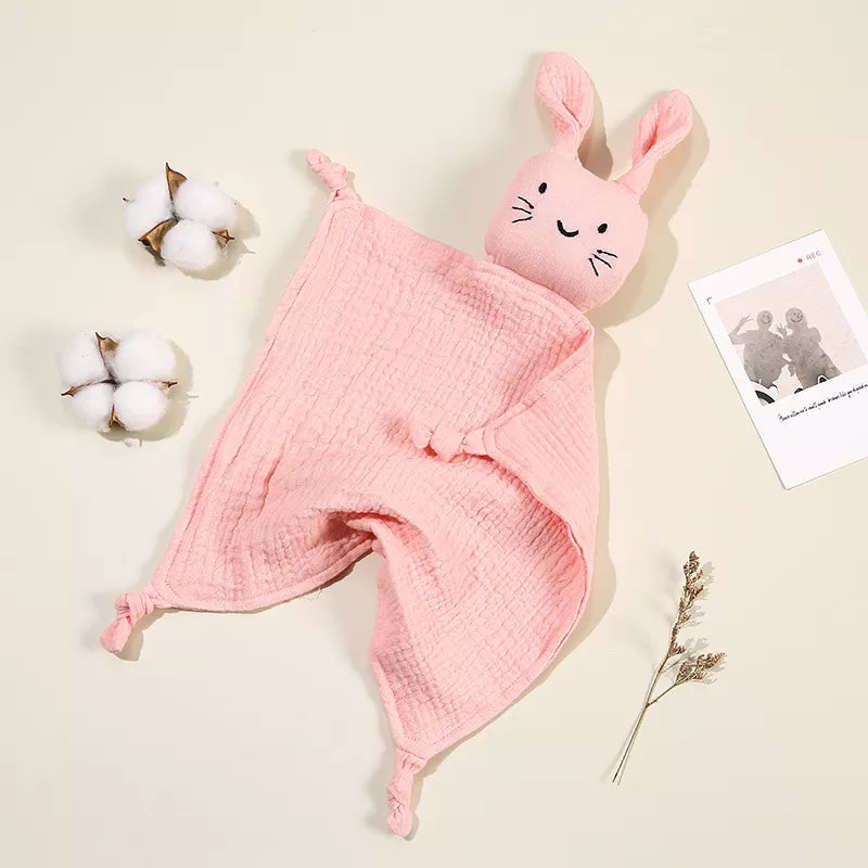 Doudou plat lapin en coton - Chamallow