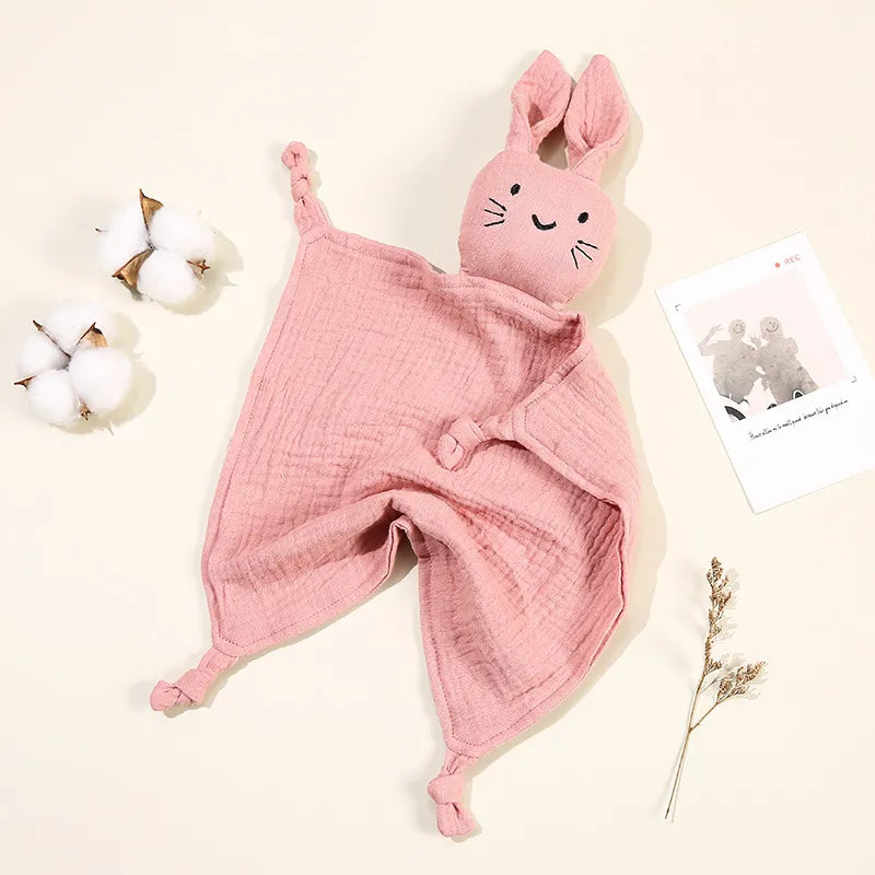 Doudou plat lapin en coton - Chamallow
