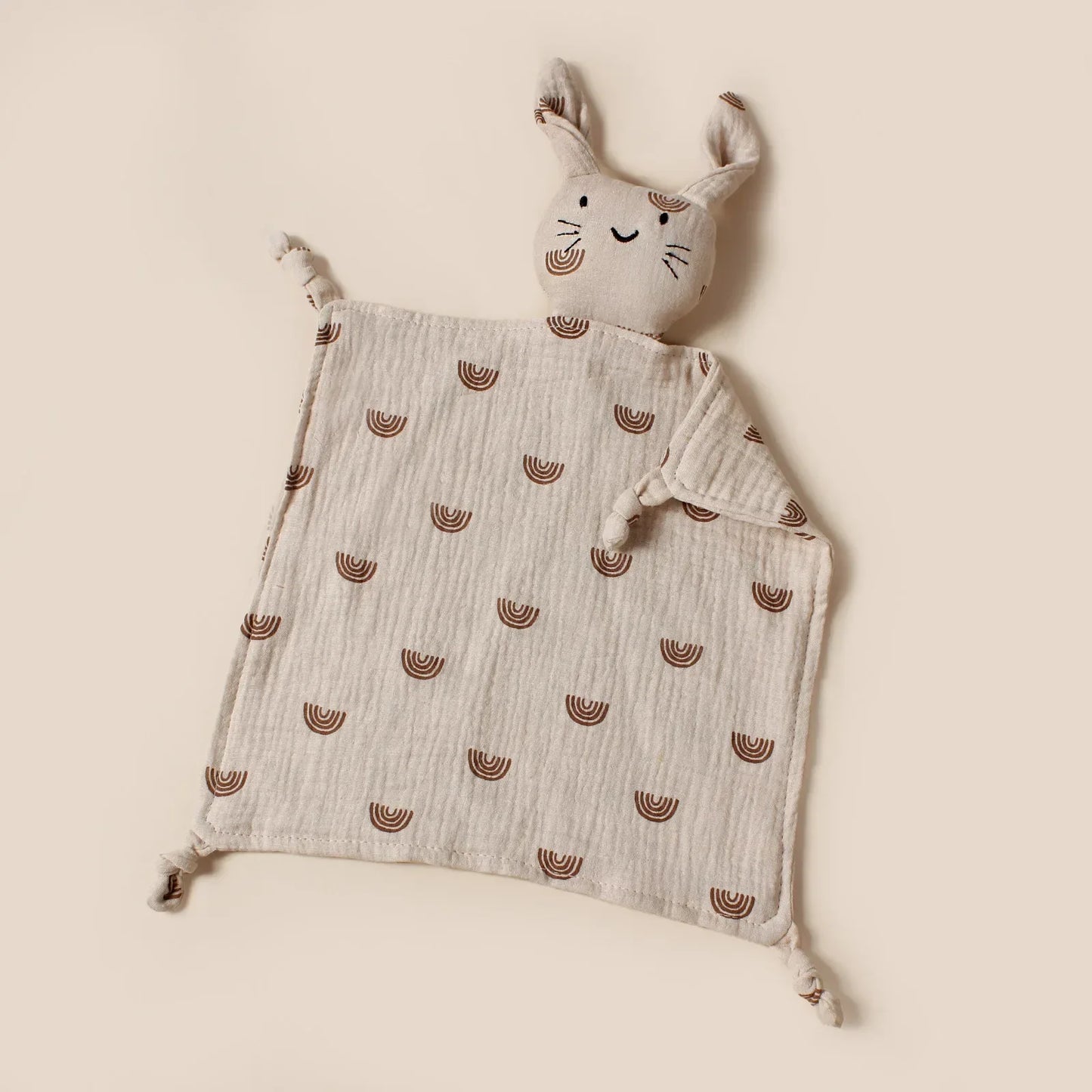 Doudou plat lapin en coton - Chamallow