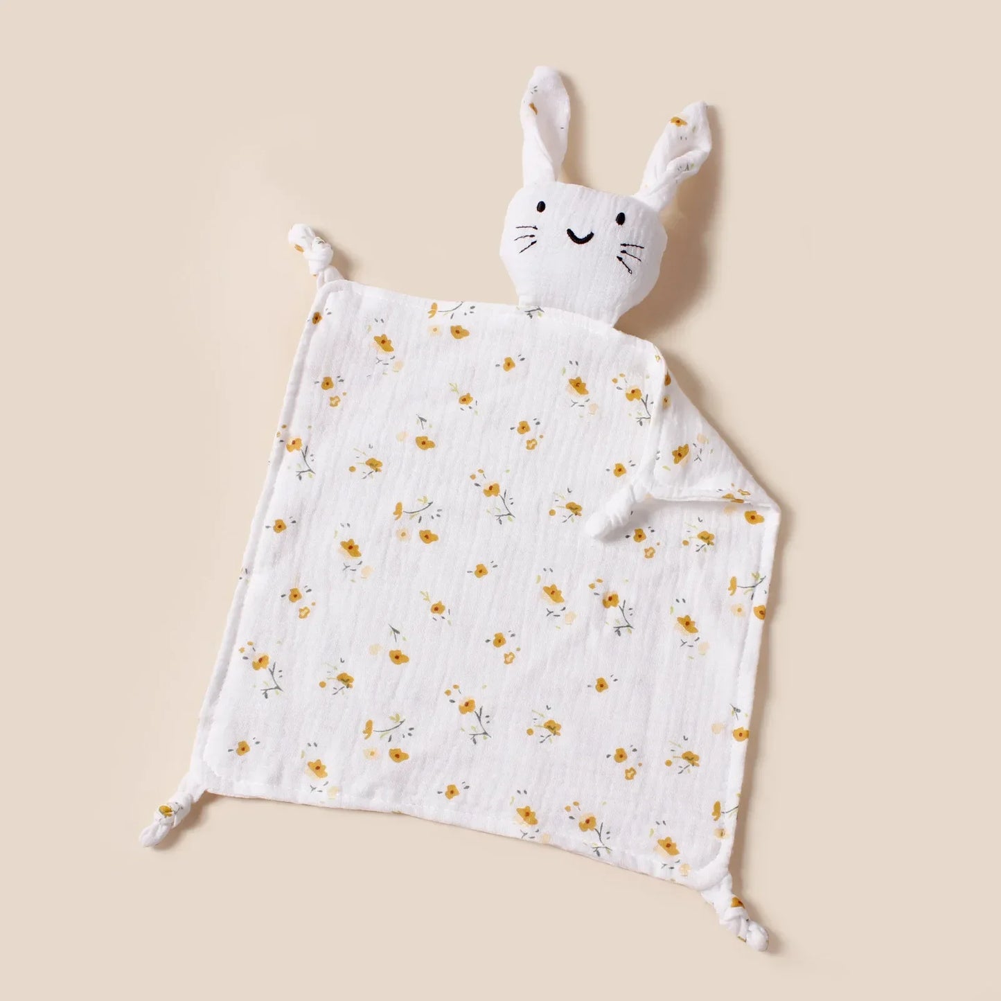 Doudou plat lapin en coton - Chamallow