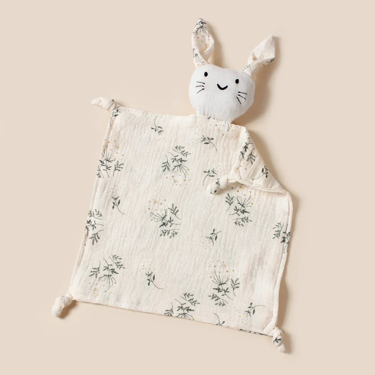 Doudou plat lapin en coton - Chamallow