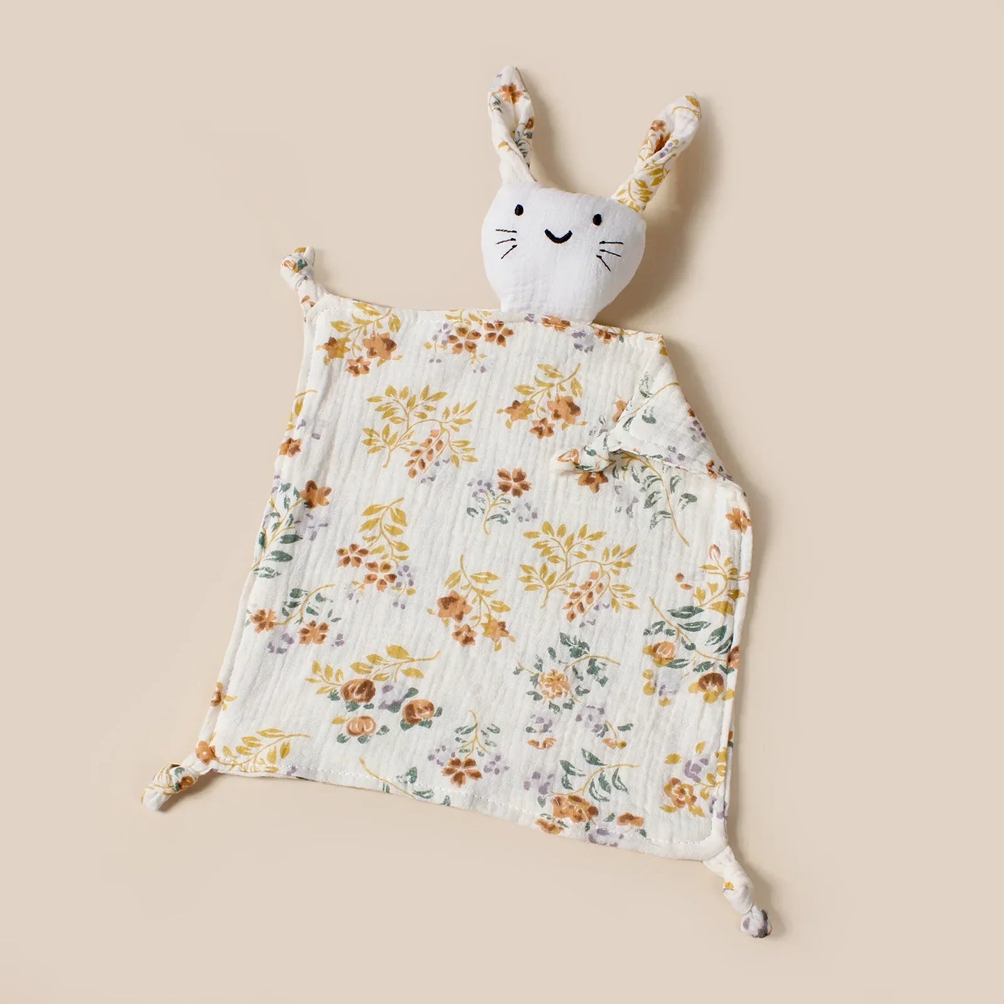 Doudou plat lapin en coton - Chamallow
