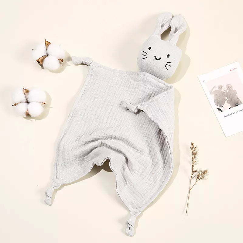 Doudou plat lapin en coton - Chamallow