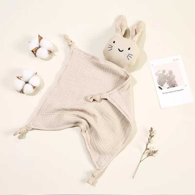 Doudou plat lapin en coton - Chamallow