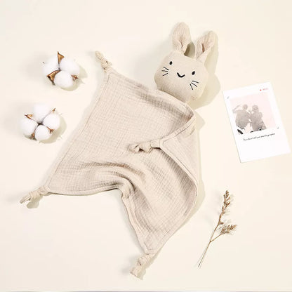 Doudou plat lapin en coton - Chamallow
