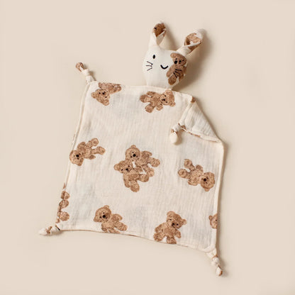 Doudou plat lapin en coton - Chamallow