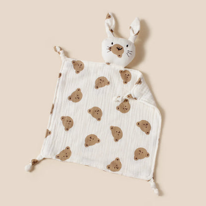 Doudou plat lapin en coton - Chamallow