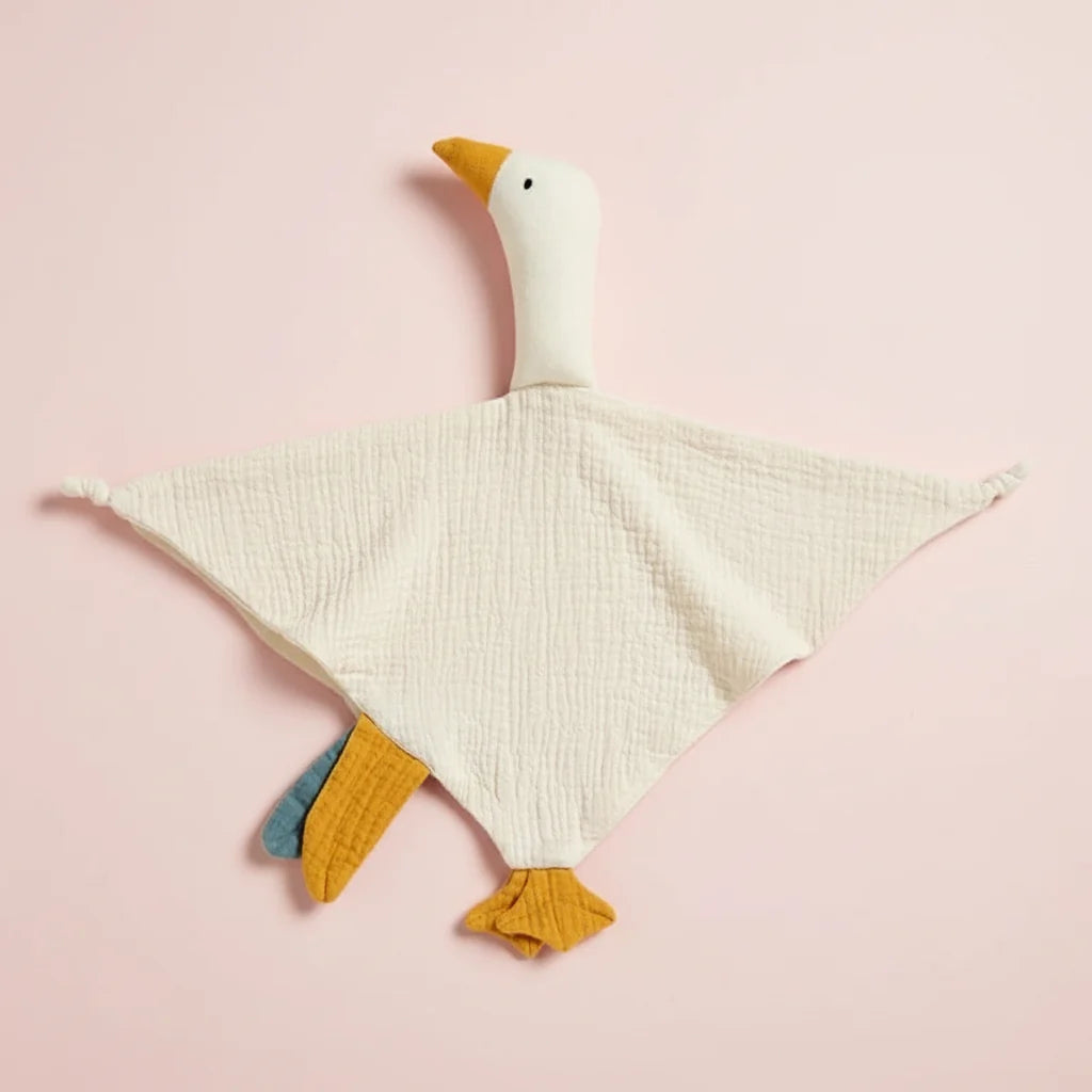 Doudou plat canard en coton - Miel