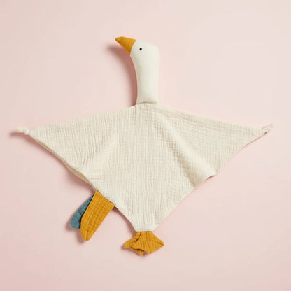 Doudou plat canard en coton - Miel