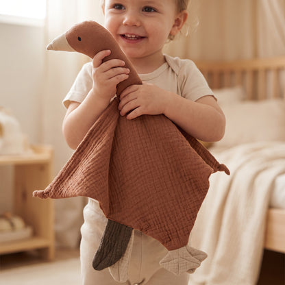 Doudou plat canard en coton - Miel