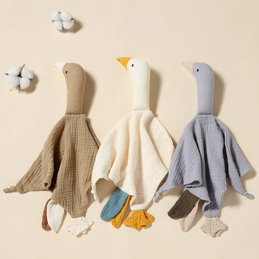 Doudou plat canard en coton - Miel