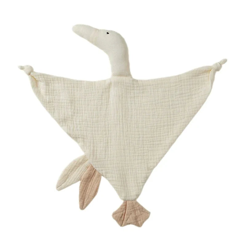 Doudou plat canard en coton - Miel