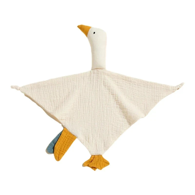 Doudou plat canard en coton - Miel