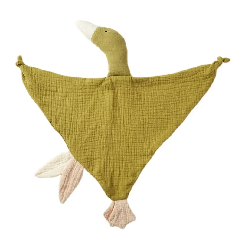 Doudou plat canard en coton - Miel