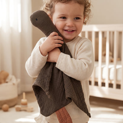 Doudou plat canard en coton - Miel