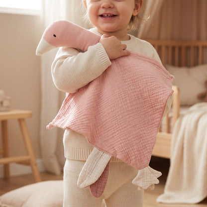 Doudou plat canard en coton - Miel