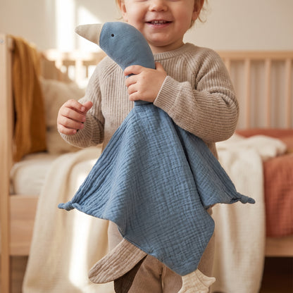 Doudou plat canard en coton - Miel