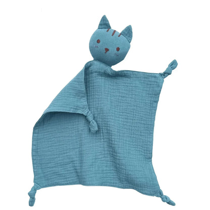 Doudou plat chat en coton - Praline