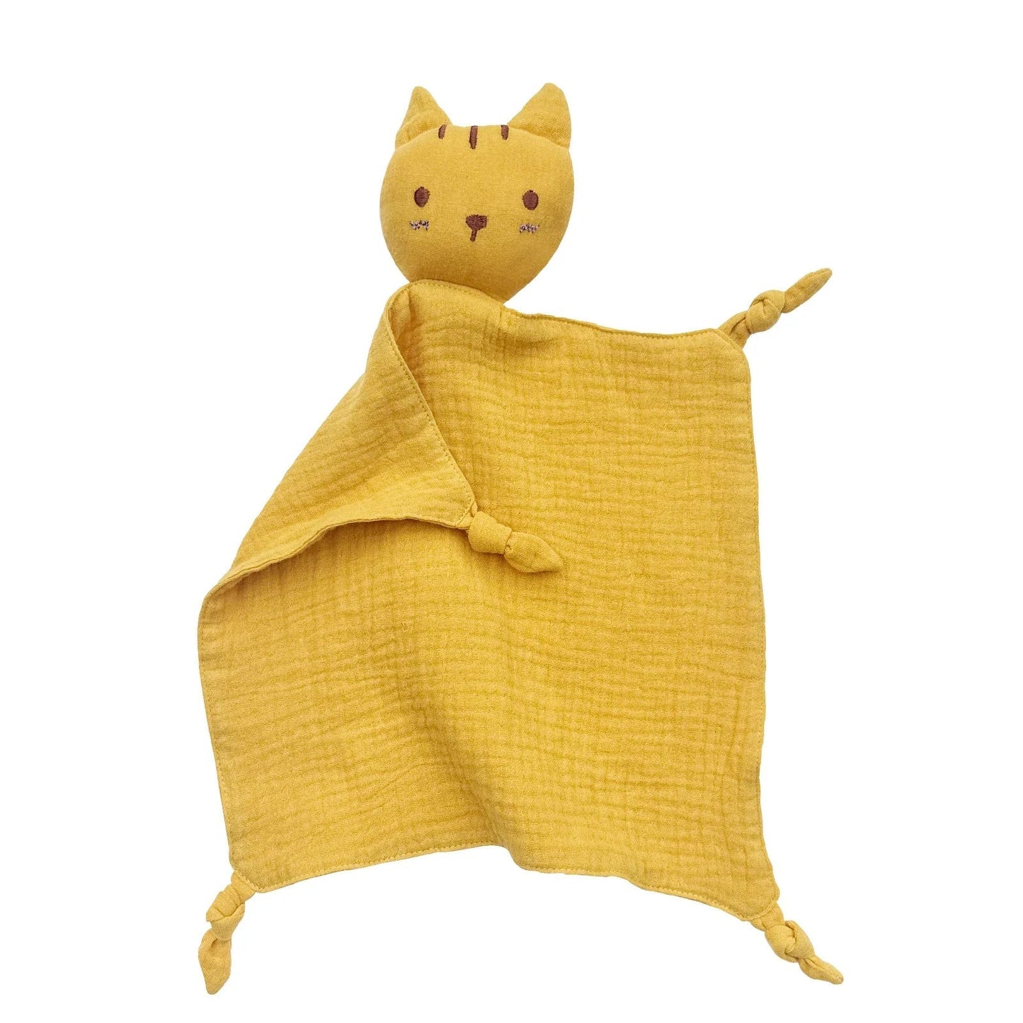 Doudou plat chat en coton - Praline