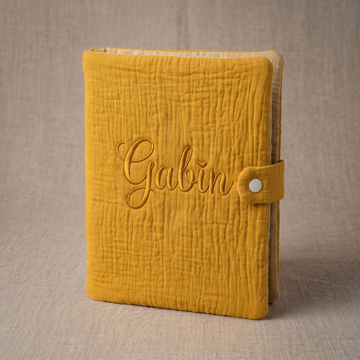 Protège Carnet de Santé Personnalisé jaune
