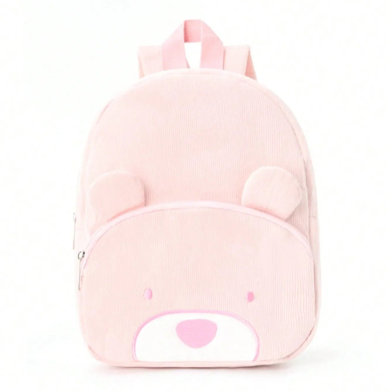 Sac à dos enfant ours en velours côtelé personnalisé - Fraise