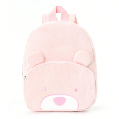 Sac à dos enfant ours en velours côtelé personnalisé - Fraise